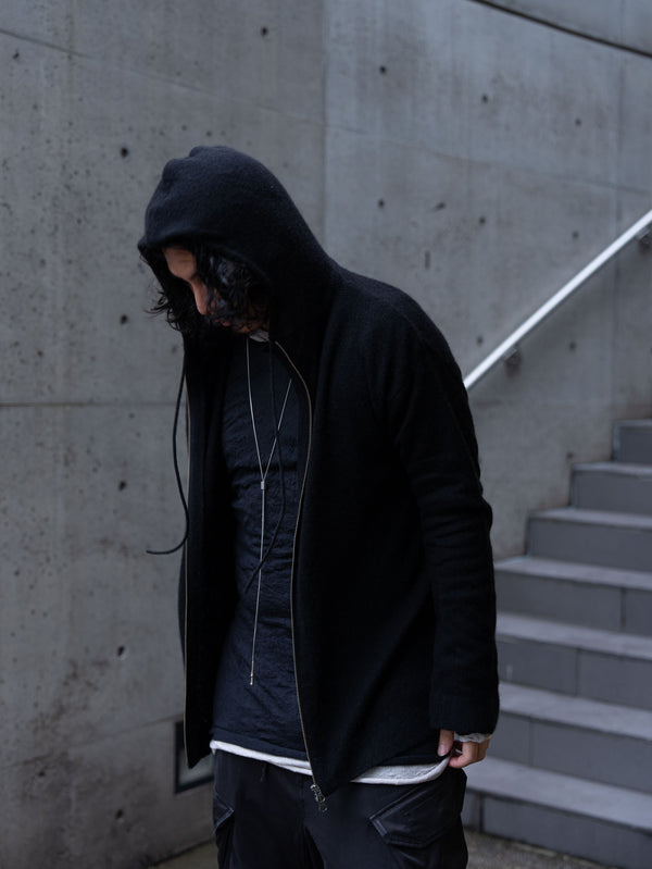 Cashmere Double Zip Hoodie【black】