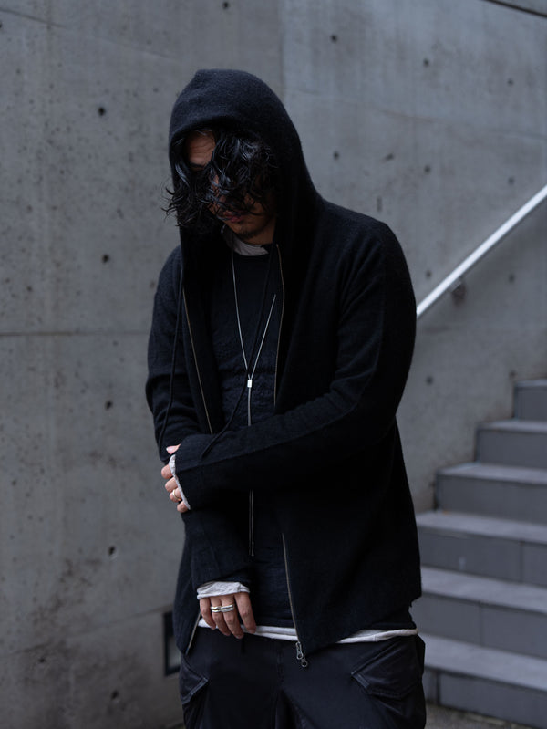 Cashmere Double Zip Hoodie【black】