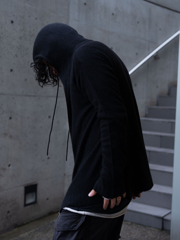 Cashmere Double Zip Hoodie【black】