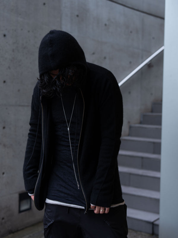 Cashmere Double Zip Hoodie【black】