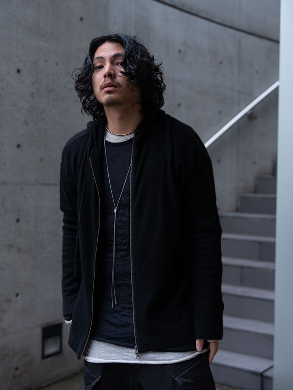 Cashmere Double Zip Hoodie【black】
