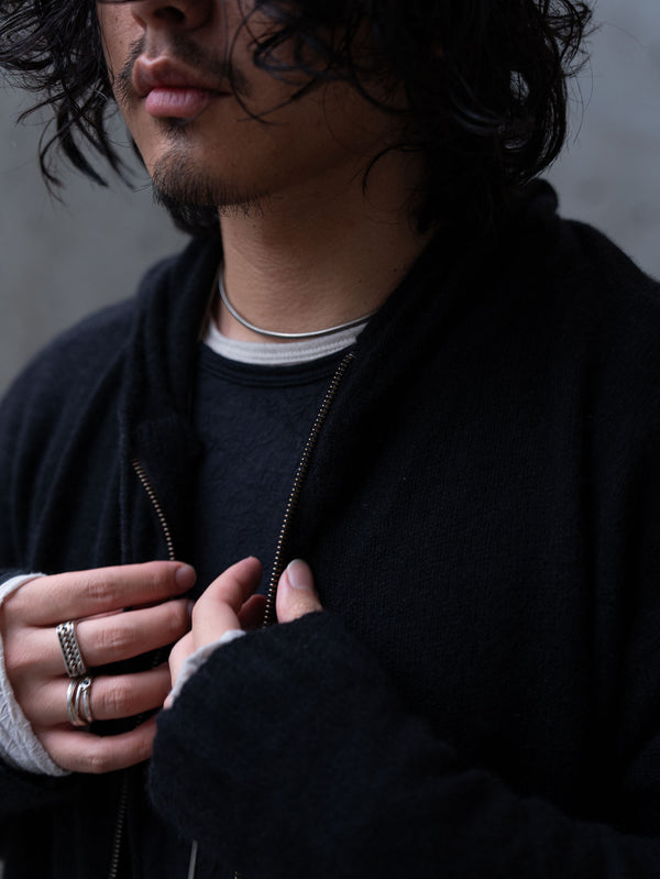 Cashmere Double Zip Hoodie【black】