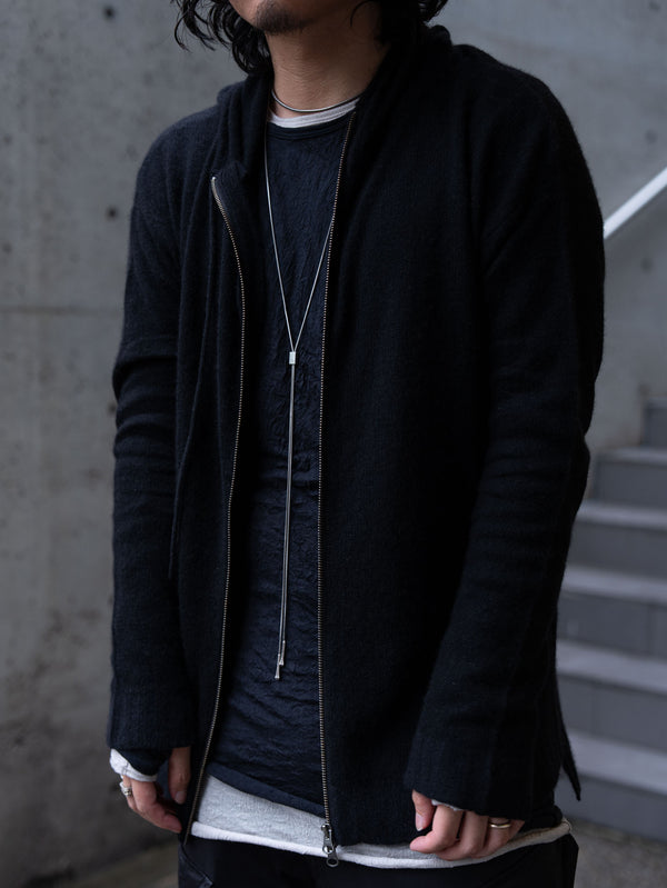 Cashmere Double Zip Hoodie【black】