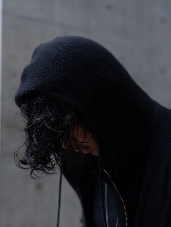 Cashmere Double Zip Hoodie【black】