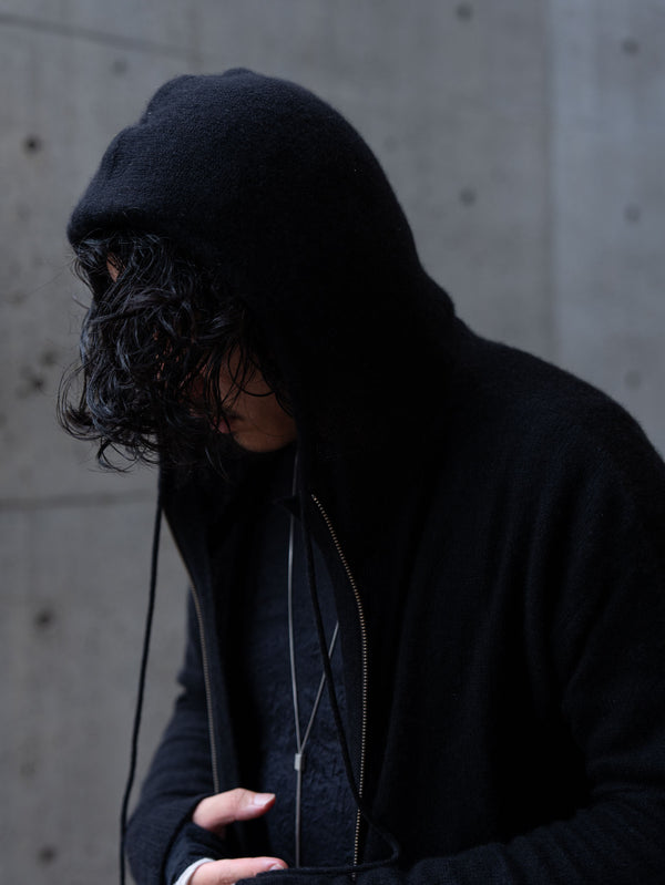 Cashmere Double Zip Hoodie【black】