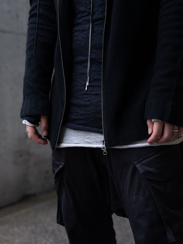 Cashmere Double Zip Hoodie【black】