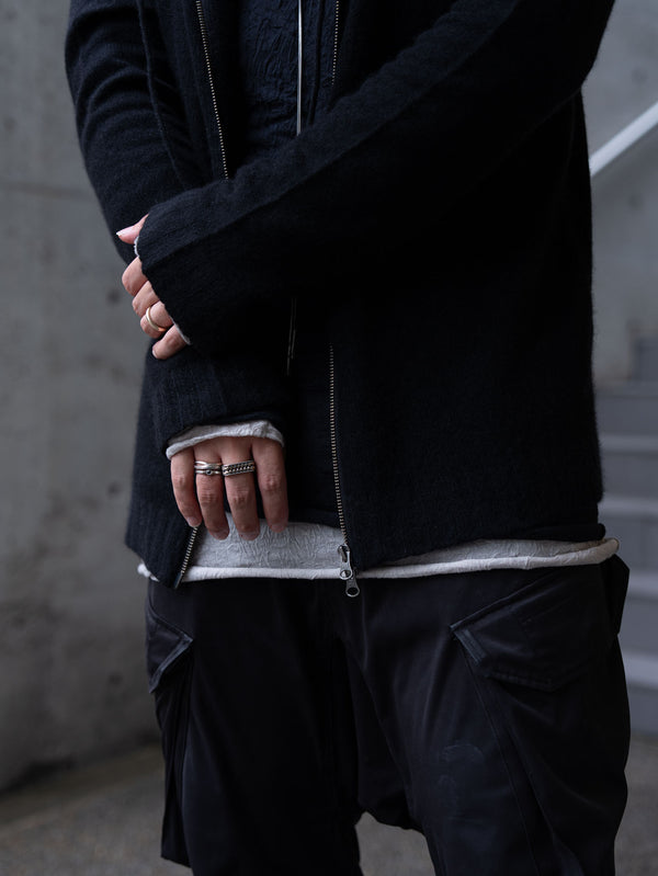 Cashmere Double Zip Hoodie【black】