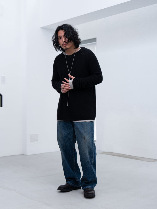 Cashmere Middle Boatneck Sweater【black】