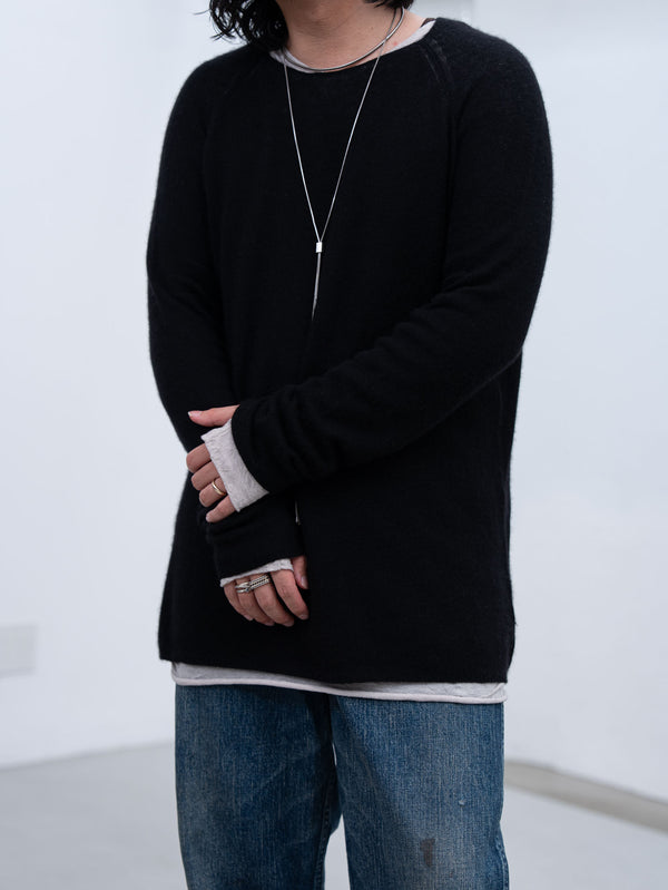 Cashmere Middle Boatneck Sweater【black】
