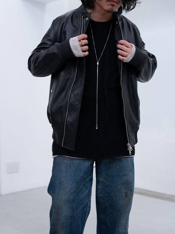 Cashmere Middle Boatneck Sweater【black】