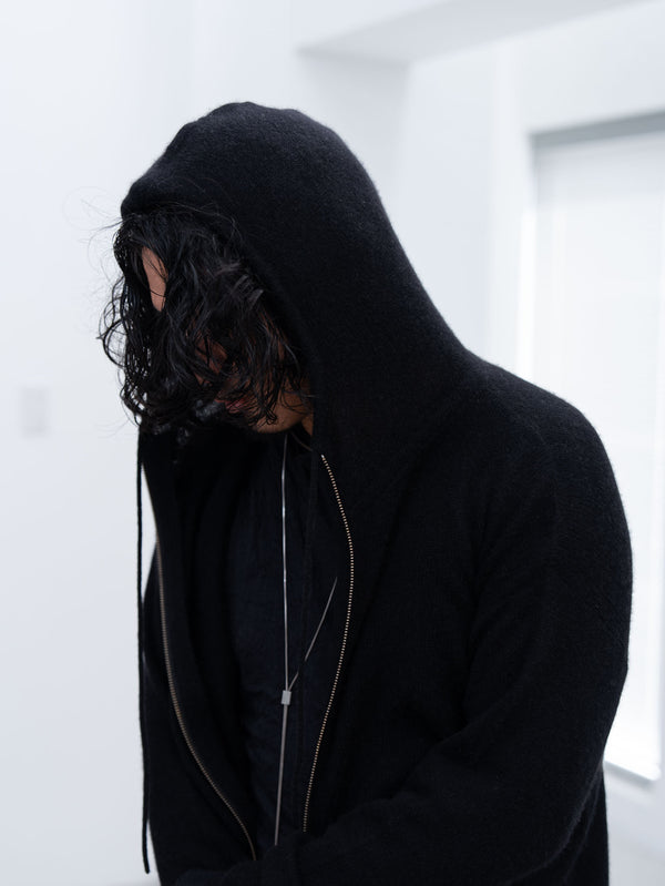 Cashmere Double Zip Hoodie【black】