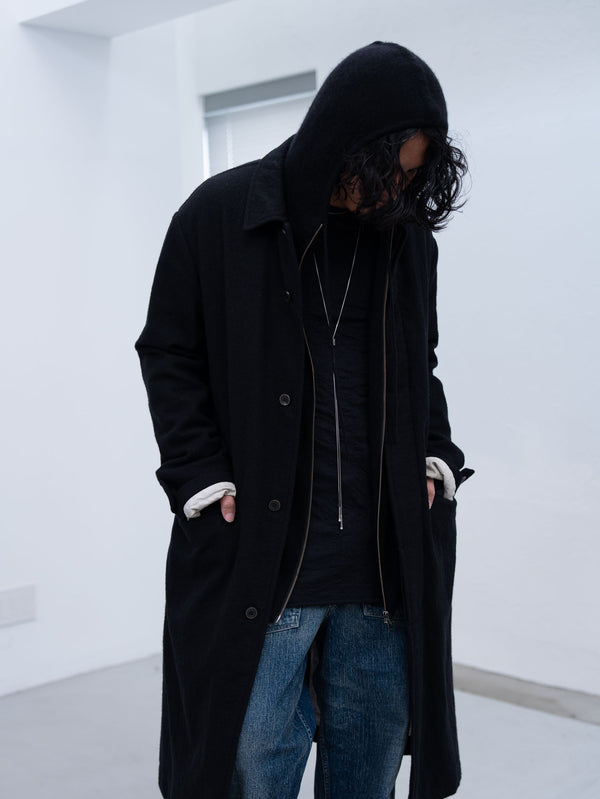 Cashmere Double Zip Hoodie【black】