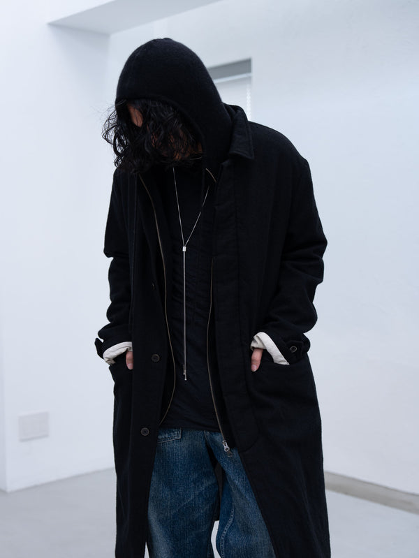 Cashmere Double Zip Hoodie【black】