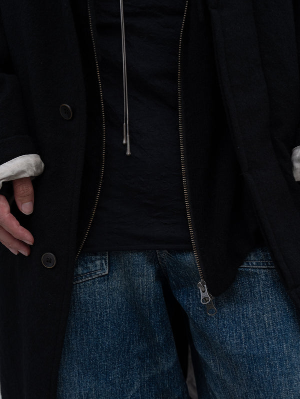 Cashmere Double Zip Hoodie【black】