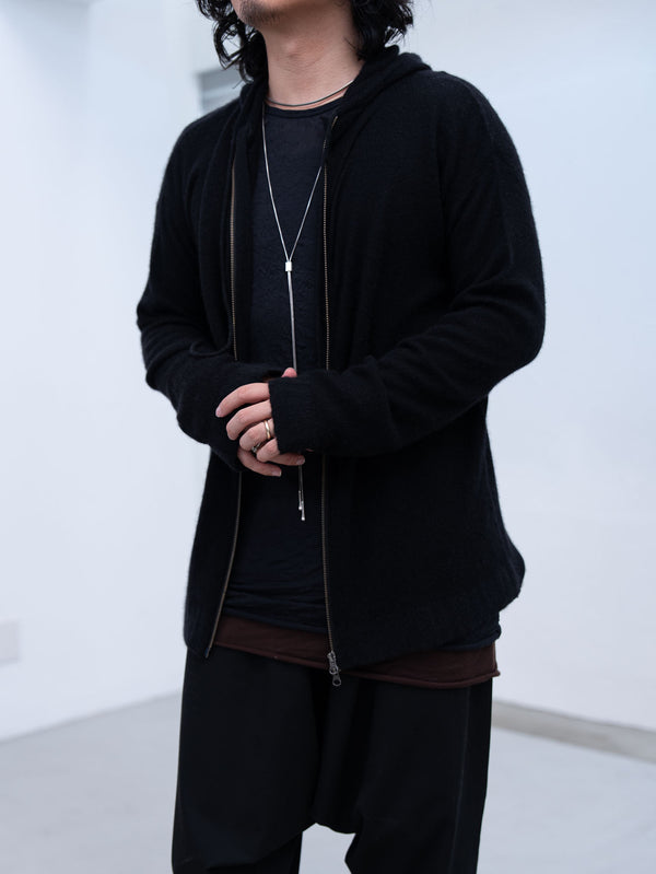 Cashmere Double Zip Hoodie【black】
