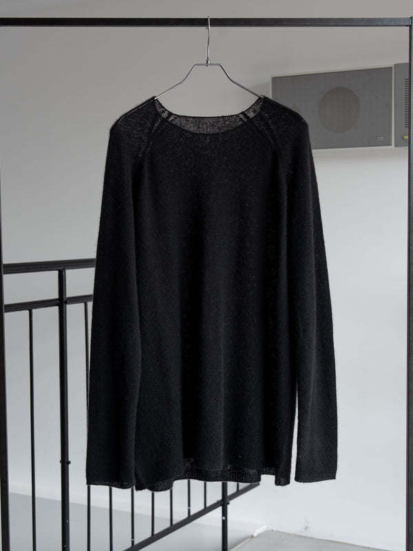 Cashmere Middle Boatneck Sweater【black】