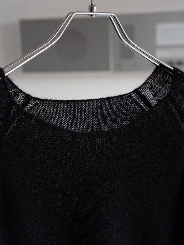 Cashmere Middle Boatneck Sweater【black】
