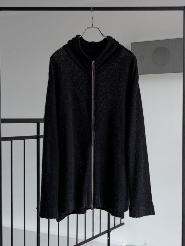 Cashmere Double Zip Hoodie【black】
