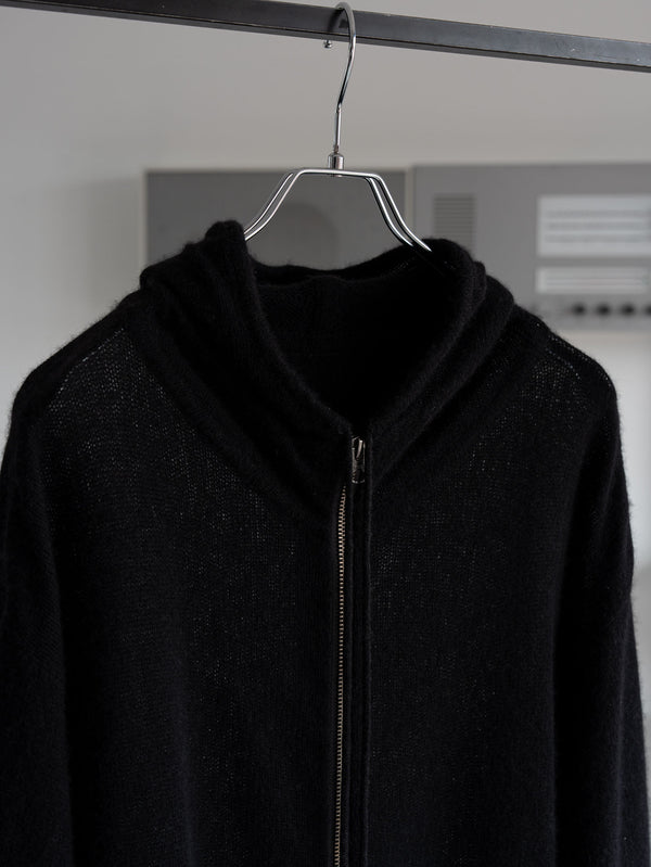 Cashmere Double Zip Hoodie【black】