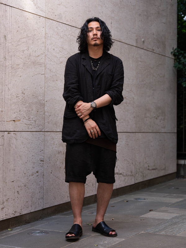 Dry Serge Sarouel Shorts [BLACK]