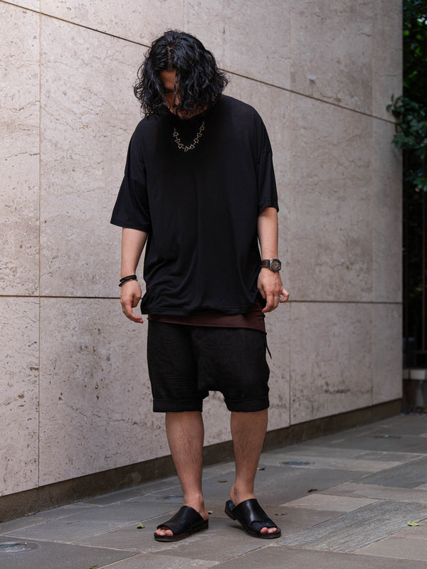 Dry Serge Sarouel Shorts [BLACK]