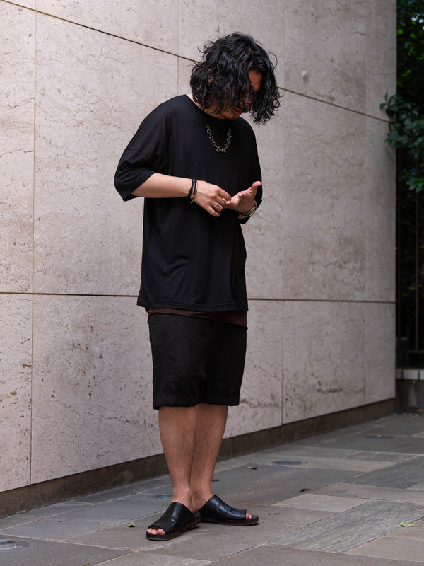 Dry Serge Sarouel Shorts [BLACK]