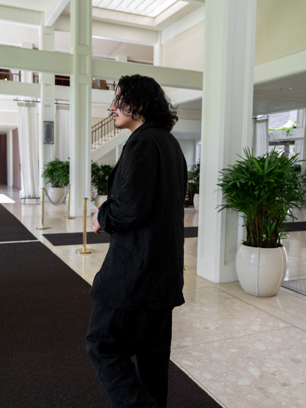 Dry Serge Sarouel Wide Pants [BLACK]