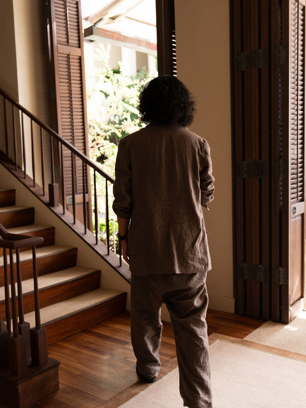 Dry Serge Sarouel Wide Pants [TAUPE]