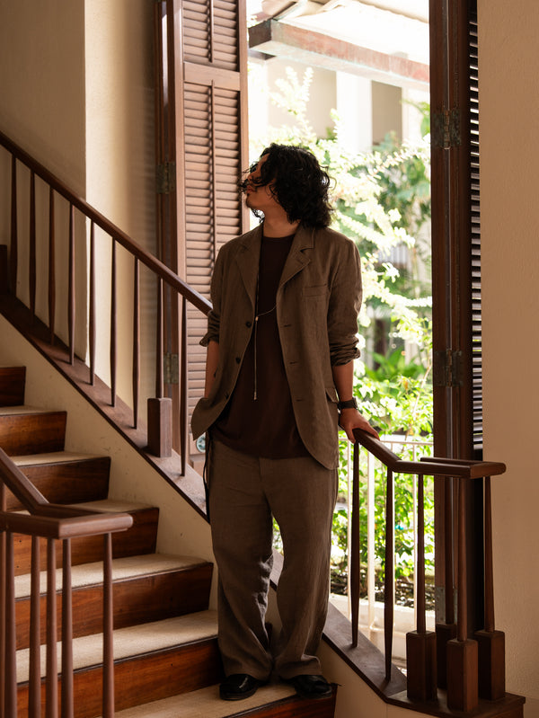 Dry Serge Sarouel Wide Pants [TAUPE]