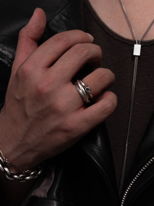 Slit Trinity Ring  [slv925+k10]