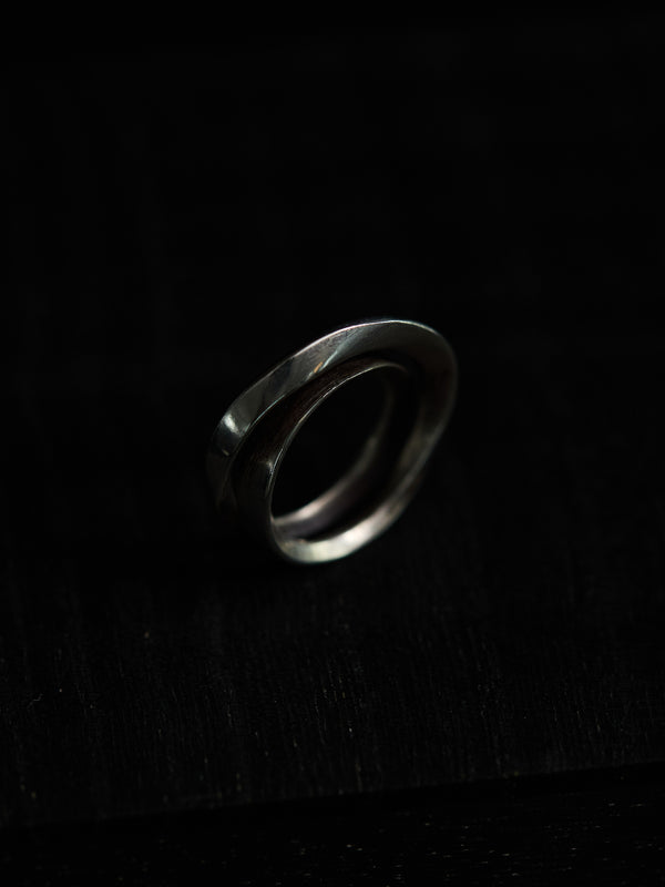 Double Twist Triangle Ring