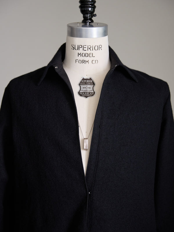 Washed Serge Vareuse Shirt Jacket 【black】