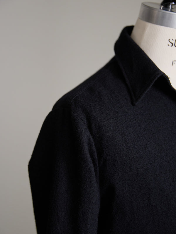 Washed Serge Vareuse Shirt Jacket 【black】