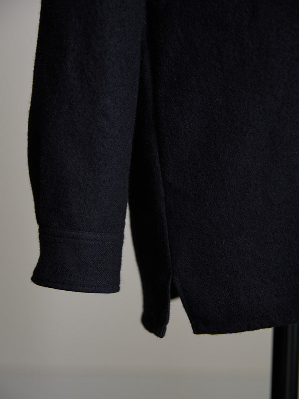 Washed Serge Vareuse Shirt Jacket 【black】