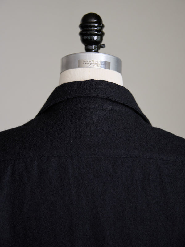 Washed Serge Vareuse Shirt Jacket 【black】