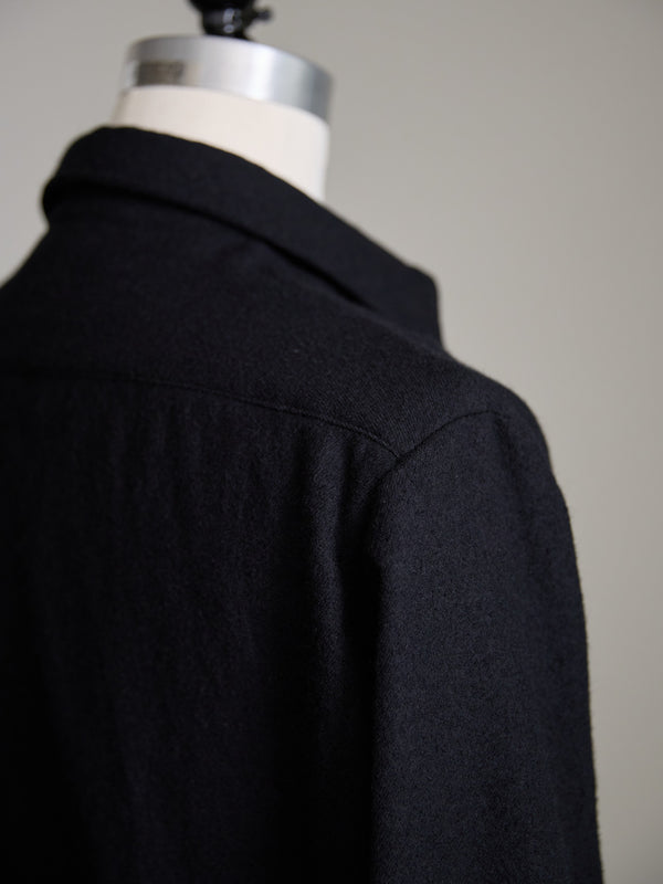 Washed Serge Vareuse Shirt Jacket 【black】