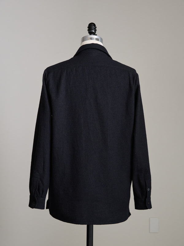 Washed Serge Vareuse Shirt Jacket 【black】