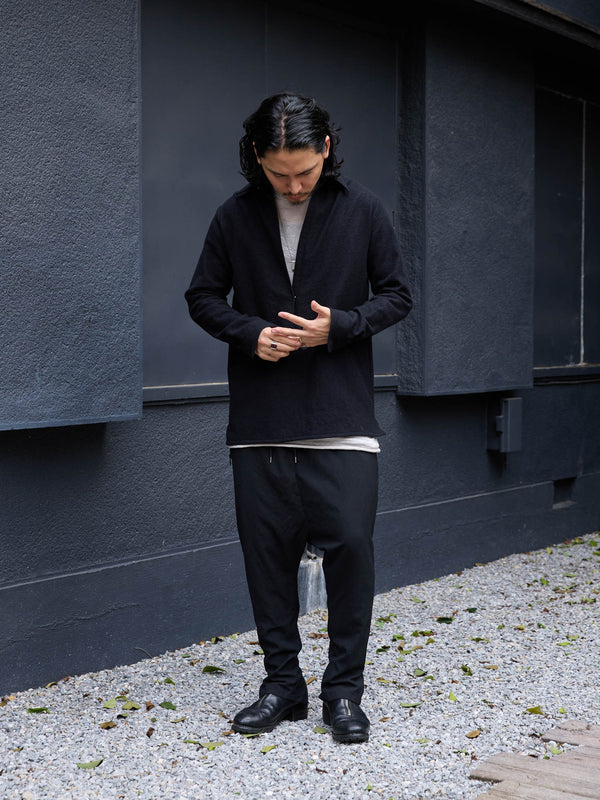 Washed Serge Vareuse Shirt Jacket 【black】