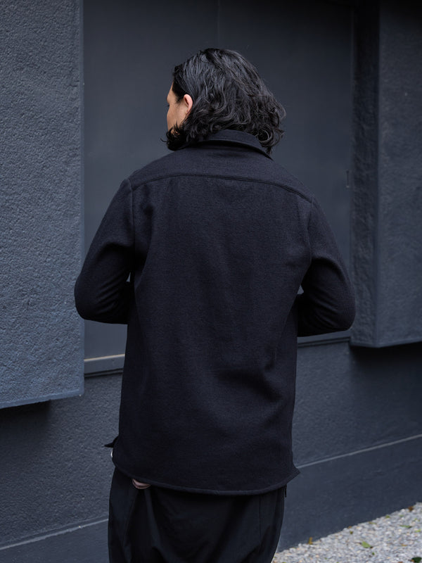 Washed Serge Vareuse Shirt Jacket 【black】