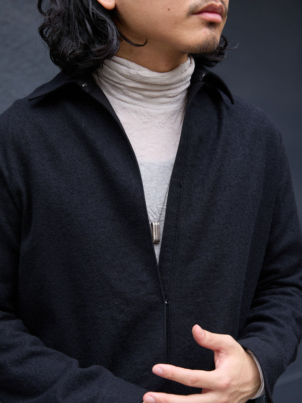 Washed Serge Vareuse Shirt Jacket 【black】
