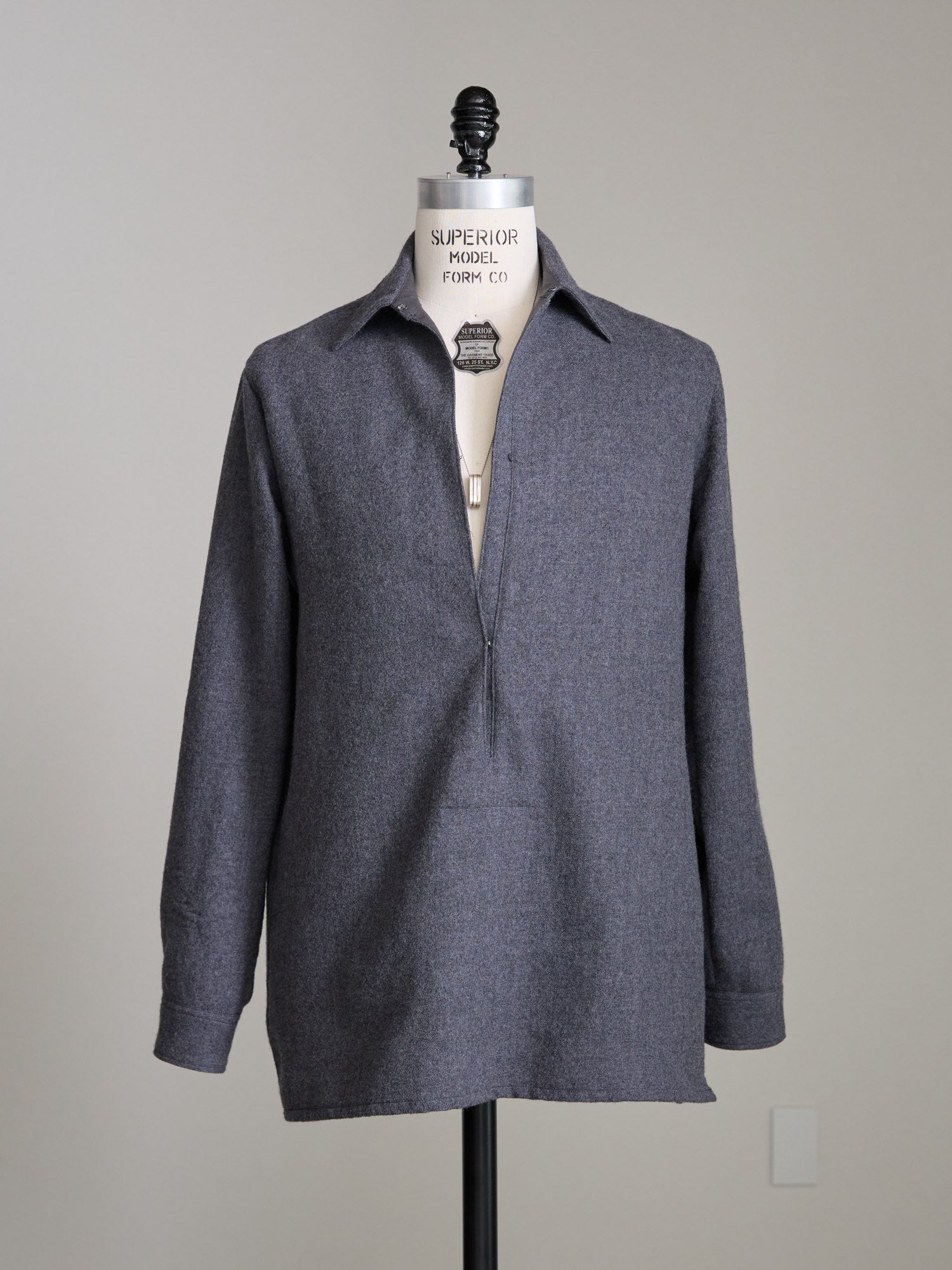 Washed Serge Vareuse Shirt Jacket【dark gray】 – PRY