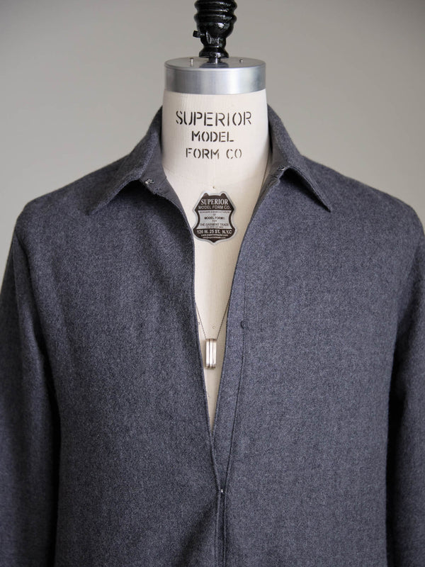 Washed Serge Vareuse Shirt Jacket【dark gray】