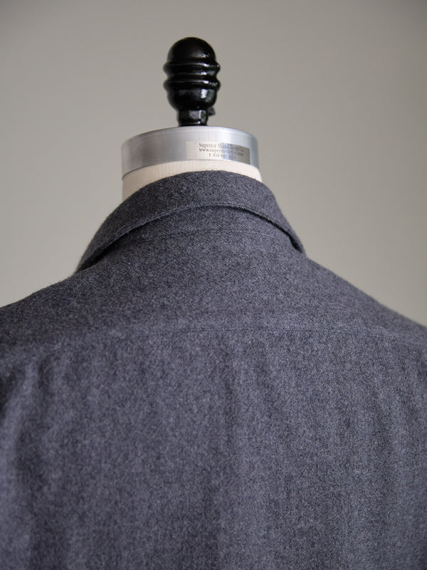 Washed Serge Vareuse Shirt Jacket【dark gray】