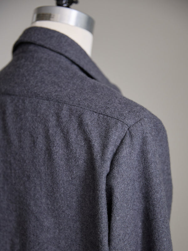 Washed Serge Vareuse Shirt Jacket【dark gray】
