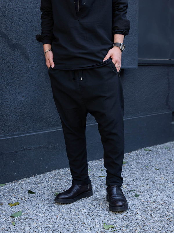 Drawstring Sarouel Zip Pants [BISHU]