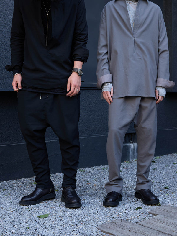 Drawstring Sarouel Zip Pants [BISHU]