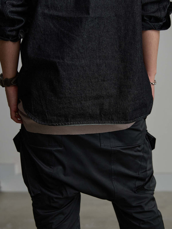 Velvet Suede Sarouel Crop Pants [BLACK]