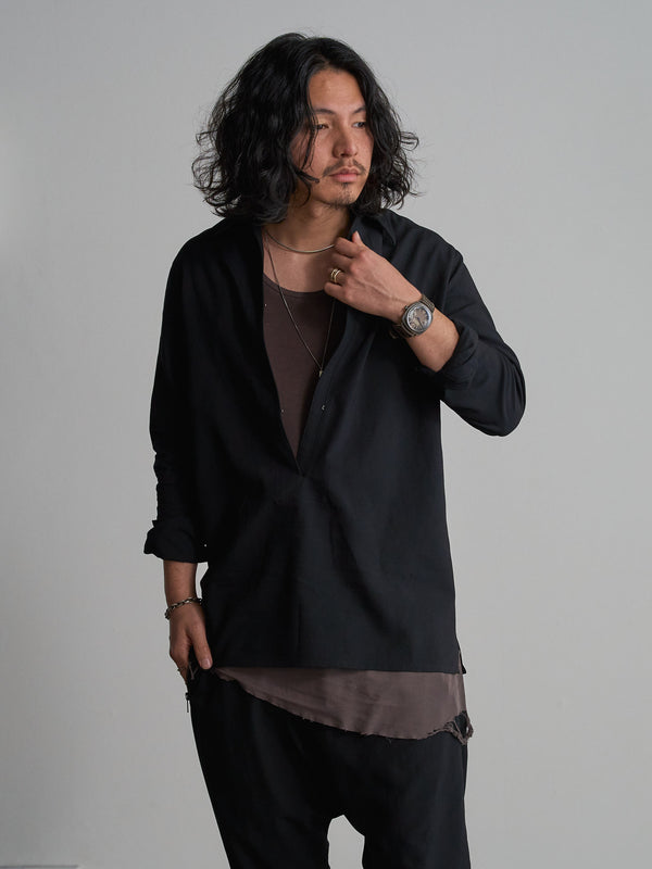 Hooked Vareuse Wool Shirt [BISHU]