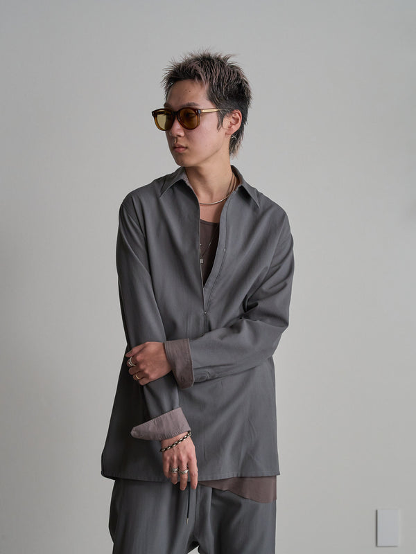 Hooked Vareuse Wool Shirt [BISHU]