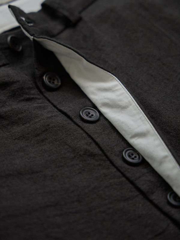 Dry Serge Sarouel Wide Pants [BLACK]